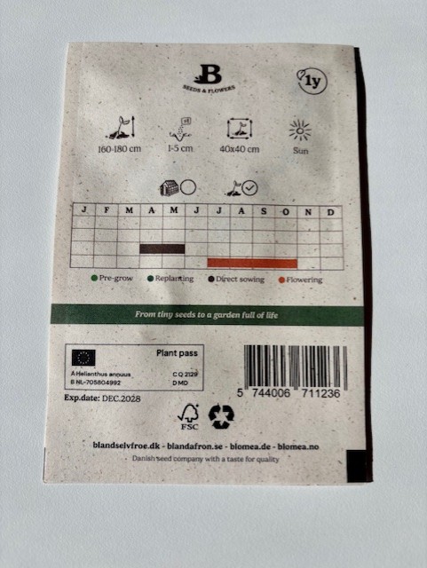 Plantevejledning Rød Solsikke