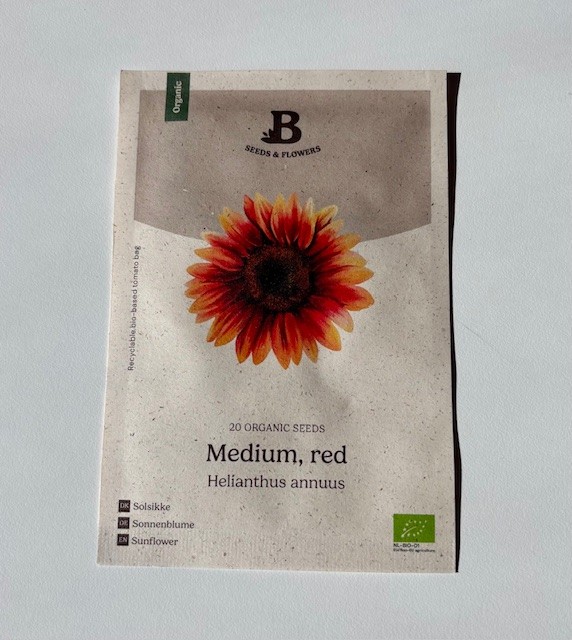 Rød Solsikke Blomsterfrøpose