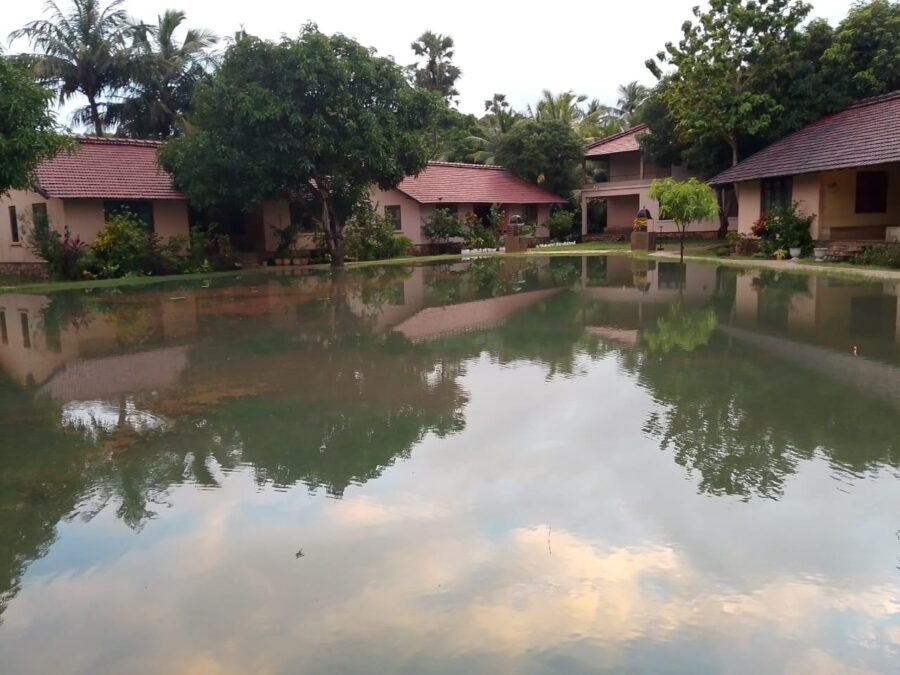 Huse i vand under oversvømmelser i Sri Lanka